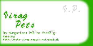 virag pets business card